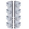 UP37381-SS Front Air Cleaner Bracket With 8X 17 Amber LED Dual Func. Watermelon Lights & Visors For Peterbilt-Clear Le