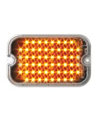 GG81740 - RECT. AMBER/CLEAR MULTI-STROBE 56 LED LIGHT, 15 FLASH PATTERN