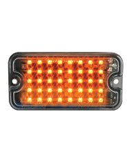 GG81741 - SMALL RECT. AMBER/CLEAR MULTI- STROBE, 40 LEDS, 8 FLASH PATT.