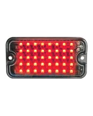 GG81742 - SMALL RECT. RED/CLEAR MULTI- STROBE, 40 LEDS, 8 FLASH PATT.