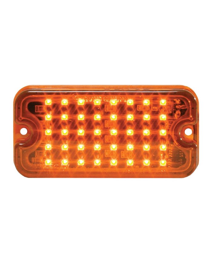 GG81746 - SMALL RECT. AMBER/AMBER MULTI- STROBE, 40-LEDS, 8 FLASH PATT.