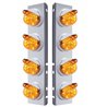 UP37382-SS Front Air Cleaner Bracket With 8X 17 LED Reflector Watermelon Lights & Visors For Peterbilt-Amber LED & Len