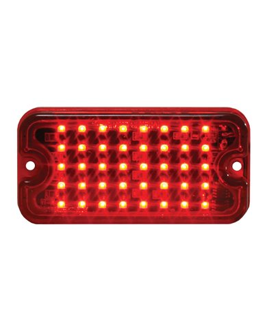 GG81747 - SMALL RECT. RED/RED MULTI- STROBE, 40-LEDS, 8 FLASH PATT. GG81747 - SMALL RECT. RED/RED MULTI- STROBE, 40-LEDS, 8 FLASH PATT.