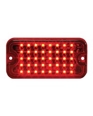 GG81747 - SMALL RECT. RED/RED MULTI- STROBE, 40-LEDS, 8 FLASH PATT.