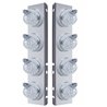 UP37383-SS Front Air Cleaner Bracket With 8X 17 LED Reflector Watermelon Lights & Visors For Peterbilt-Amber LED/Clear