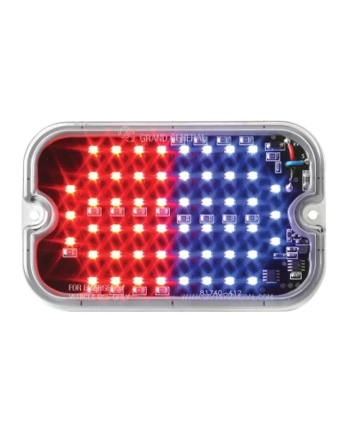 GG81761 - RECT. BLUE/RED MULTI-STROBE 54 LED LIGHT, 15 FLASH PATTERN GG81761 - RECT. BLUE/RED MULTI-STROBE 54 LED LIGHT, 15 FLASH PATTERN