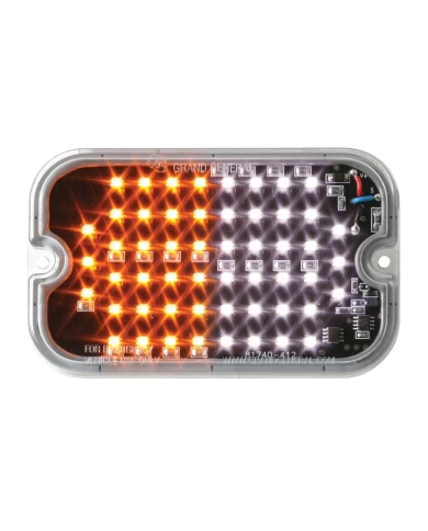 GG81762 - RECT. AMBER/WHITE MULTI-STROBE 54-LED LIGHT, 15 FLASH PATTERN GG81762 - RECT. AMBER/WHITE MULTI-STROBE 54-LED LIGHT, 15 FLASH PATTERN