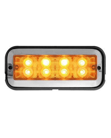 GG81830 - MED. RECT. AMBER/AMBER 8 LED STROBE LIGHT, 18 MODE, 9~36V GG81830 - MED. RECT. AMBER/AMBER 8 LED STROBE LIGHT, 18 MODE, 9~36V