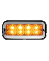GG81830 - MED. RECT. AMBER/AMBER 8 LED STROBE LIGHT, 18 MODE, 9~36V