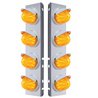 UP37384-SS Front Air Cleaner Bracket With 8X 17 LED Beehive Lights & Visors For Peterbilt -Amber LED & Lens