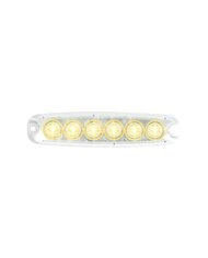 GG81841 - 5-1/8" ULTRA THIN AMBER/CLEAR 6 LED STROBE LIGHT, 14 MODES