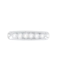 GG81842 - 5-1/8" ULTRA THIN WHITE/CLEAR 6 LED STROBE LIGHT, 14 MODES