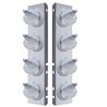 UP37385-SS Front Air Cleaner Bracket With 8X 17 LED Beehive Lights & Visors For Peterbilt -Amber LED/Clear Lens