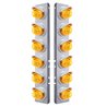 UP37386-SS Front Air Cleaner Bracket With 12X 17 LED Reflector Lights & Visors For Peterbilt-Amber LED & Lens