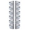 UP37387-SS Front Air Cleaner Bracket With 12X 17 LED Reflector Lights & Visors For Peterbilt-Amber LED/Clear Lens
