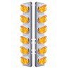 UP37390-SS Front Air Cleaner Bracket W/12X 17 LED Watermelon Lights & Visors For Peterbilt-Amber LED & Lens