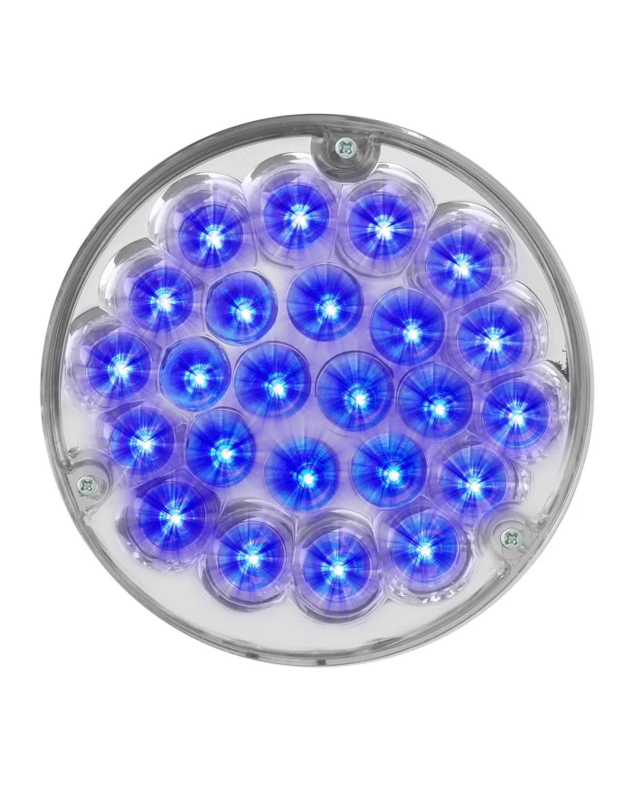 GG82277 - 4" PEARL BLUE/CLEAR 24 LED W/ CR. DIE CAST HOUSING
