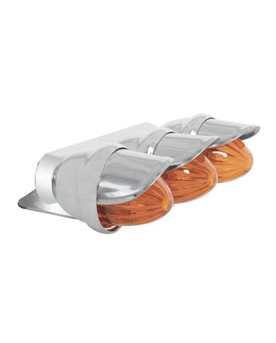 GG82780 - CR. AMBER TRIPLE MINI MARKER LIGHT W/S.S. VISOR GG82780 - CR. AMBER TRIPLE MINI MARKER LIGHT W/S.S. VISOR