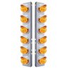 UP37394-SS Front Air Cleaner Bracket With 12X 17 LED Reflector Watermelon Lights & Visors For Peterbilt-Amber LED & Le