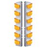 UP37396-SS Front Air Cleaner Bracket W/12X 17 LED Beehive Lights & Visors For Peterbilt-Amber LED & Lens