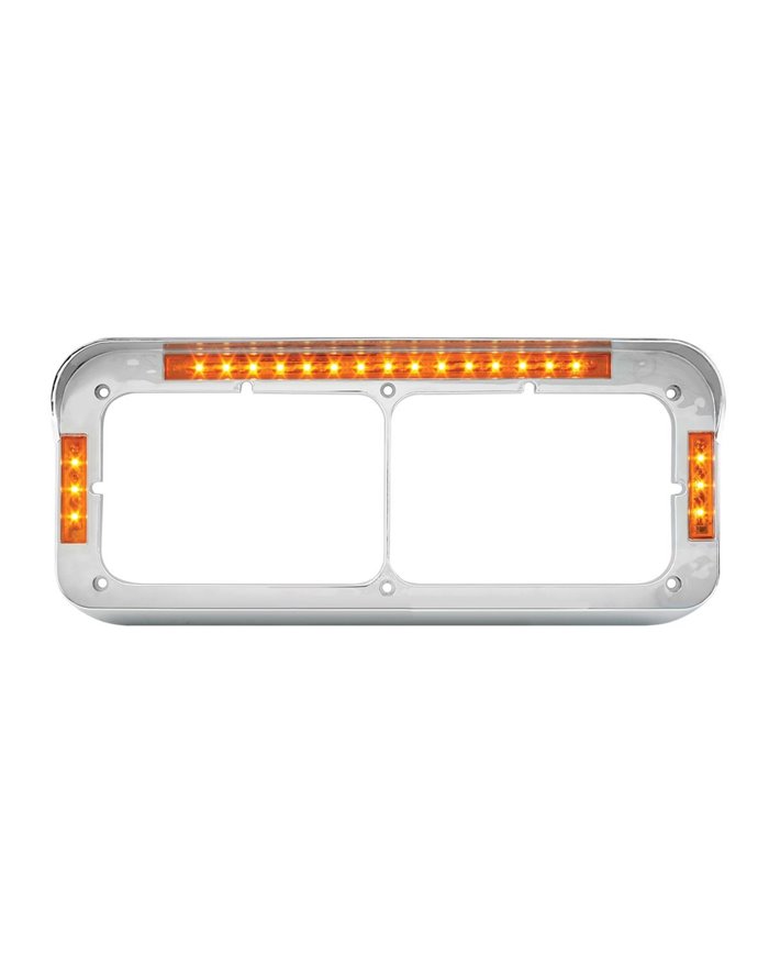 GG87595 - CR. PL. DUAL RECT. HEADLIGHT BEZEL W/VISOR 21-LED AM/AM GG87595 - CR. PL. DUAL RECT. HEADLIGHT BEZEL W/VISOR 21-LED AM/AM