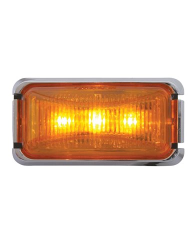 GG87630 - SMALL RECT. AMBER LED LIGHT W/ CR. RIM & PIGTAIL GG87630 - SMALL RECT. AMBER LED LIGHT W/ CR. RIM & PIGTAIL
