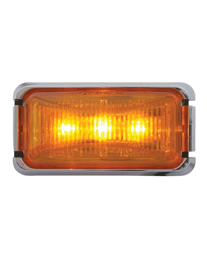 GG87630 - SMALL RECT. AMBER LED LIGHT W/ CR. RIM & PIGTAIL GG87630 - SMALL RECT. AMBER LED LIGHT W/ CR. RIM & PIGTAIL