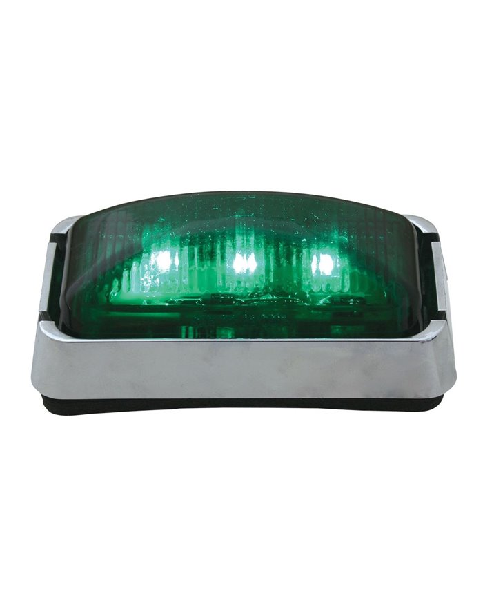 GG87638 - SMALL RECT. GREEN LED LIGHT W/ CR. RIM & PIGTAIL GG87638 - SMALL RECT. GREEN LED LIGHT W/ CR. RIM & PIGTAIL