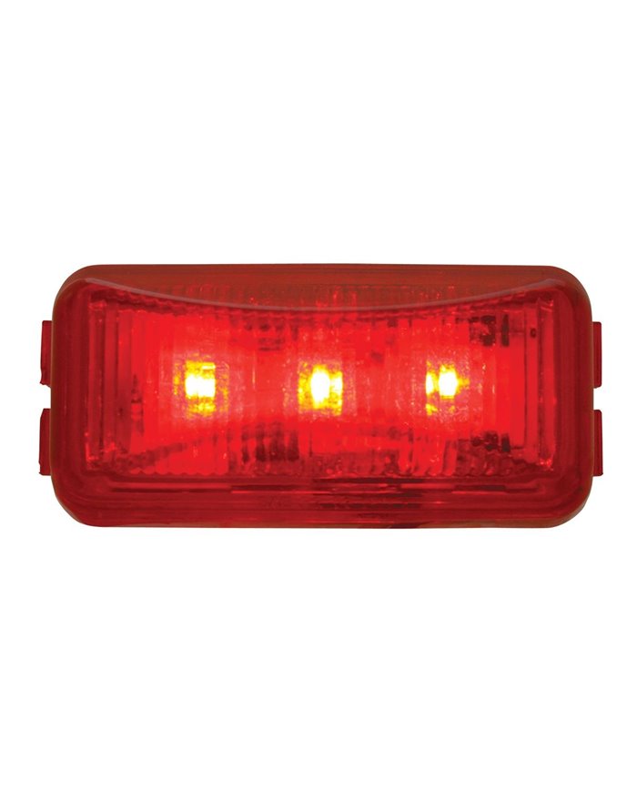 GG87645 - SMALL RECT. RED 3-LED MARKER SEALED LIGHT