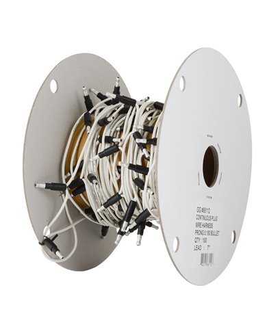 GG88112 - 7" WHITE SINGLE 0.180 BULLET CONTINUOUS WIRE ROLL, 100 PLUG GG88112 - 7" WHITE SINGLE 0.180 BULLET CONTINUOUS WIRE ROLL, 100 PLUG