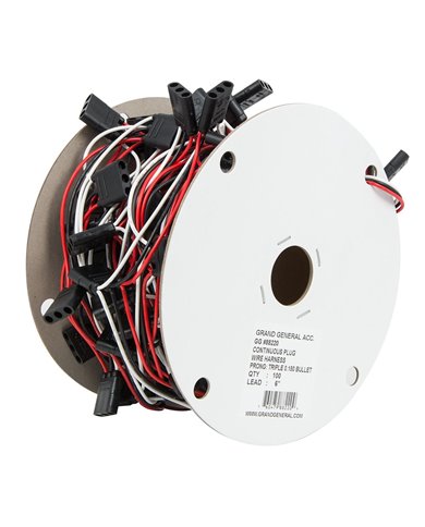 GG88220 - 6" TRIPLE FEMALE 0.180 PLUG CONTINUOUS WIRE ROLL, 100 PLUG GG88220 - 6" TRIPLE FEMALE 0.180 PLUG CONTINUOUS WIRE ROLL, 100 PLUG