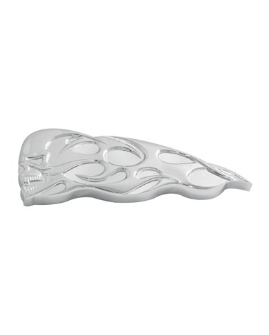 GG90081 - CR. PLASTIC FLAMED SKULL W/ STUDS R/H 14"X5" GG90081 - CR. PLASTIC FLAMED SKULL W/ STUDS R/H 14"X5"