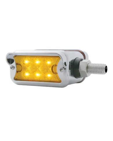 UP37504-12 LED Dual Function Double Face Light W/Visor - Horizontal Mount - Amber LED/Amber Lens