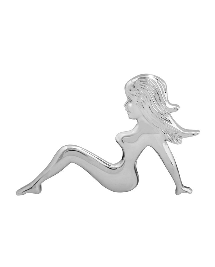 GG90410 - CR. PLASTIC SITTING NUDE W/ STUDS, FACE TO LEFT