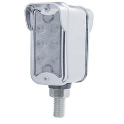 UP37508-12 LED Dual Function Double Face Light W/Visor - Vertical Mount - Amber LED/Clear Lens