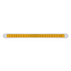 UP37510-23 LED 17-1/4" Reflector Turn Signal Light Bar With Bezel - Amber LED/Amber Lens