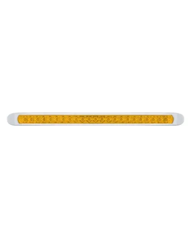 UP37510-23 LED 17-1/4" Reflector Turn Signal Light Bar With Bezel - Amber LED/Amber Lens