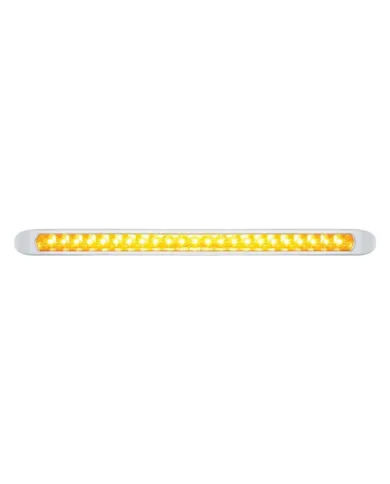 UP37510-23 LED 17-1/4" Reflector Turn Signal Light Bar With Bezel - Amber LED/Amber Lens
