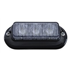 UP37537B-3 LED Warning Light With Black Bezel - White LED (Bulk)