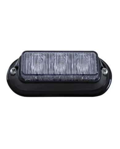 UP37537B-3 LED Warning Light With Black Bezel - White LED (Bulk)