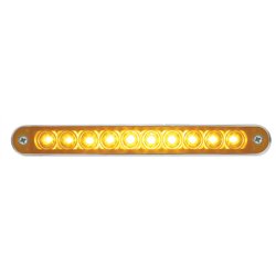 UP37637-10 LED 6-1/2" Turn Signal Light Bar With Bezel - Amber LED/Amber Lens