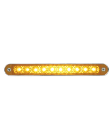 UP37637-10 LED 6-1/2" Turn Signal Light Bar With Bezel - Amber LED/Amber Lens