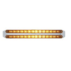 UP37665-Dual 14 LED 12" Turn Signal Light Bars - Amber LED/Amber Lens