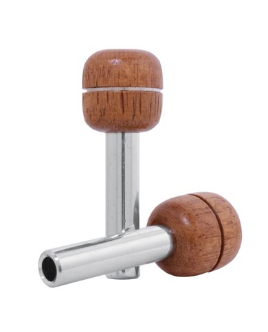GG93312 - CR. TUBE W/ROUND WALNUT WOOD DOOR KNOB GG93312 - CR. TUBE W/ROUND WALNUT WOOD DOOR KNOB
