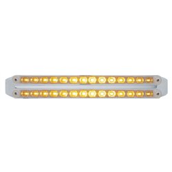 UP37667-Dual 14 LED 12" Turn Signal Light Bars - Amber LED/Clear Lens