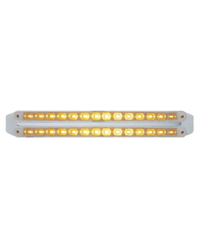 UP37667-Dual 14 LED 12" Turn Signal Light Bars - Amber LED/Clear Lens