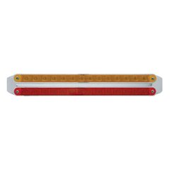 UP37669-Dual 14 LED 12" Light Bars - Amber & Red LED/Amber & Red Lens
