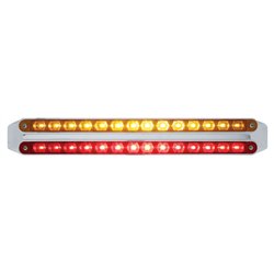 UP37669-Dual 14 LED 12" Light Bars - Amber & Red LED/Amber & Red Lens