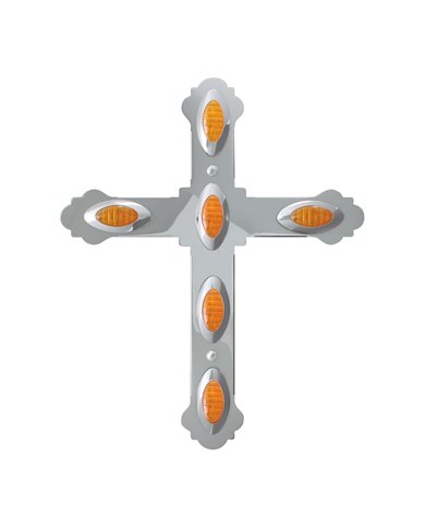 GG94020 - CR. STEEL LARGE CROSS W/SMALL Y2K AMBER LED LIGHT GG94020 - CR. STEEL LARGE CROSS W/SMALL Y2K AMBER LED LIGHT