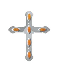 GG94020 - CR. STEEL LARGE CROSS W/SMALL Y2K AMBER LED LIGHT GG94020 - CR. STEEL LARGE CROSS W/SMALL Y2K AMBER LED LIGHT